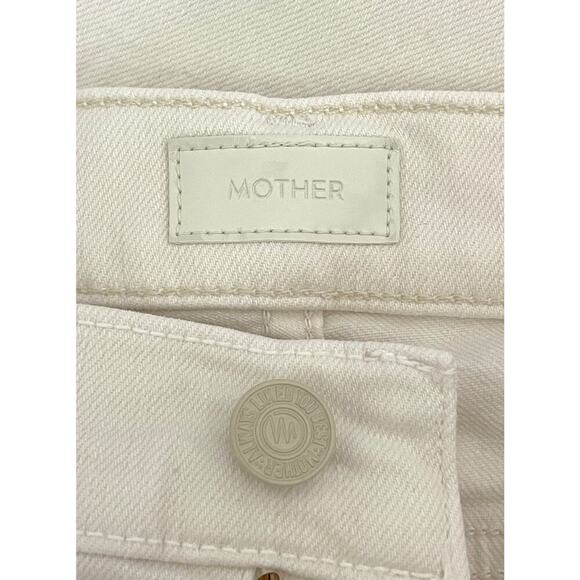 Mother The Rascal Crop Fray Cream Puff White Size 29 Raw Hem Casual Trendy - Picture 13 of 15